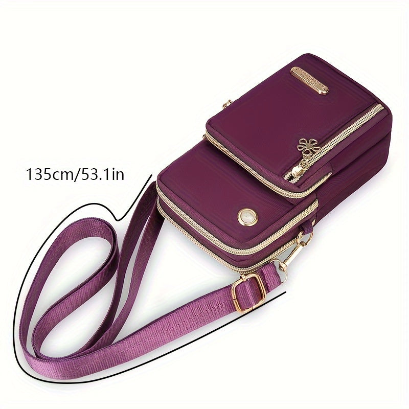 Mini Fashion Cellphone Bag, Trendy Zipper Crossbody Bag, Women's Casual Handbag, Card Holder & Purse
