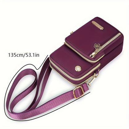 Mini Fashion Cellphone Bag, Trendy Zipper Crossbody Bag, Women's Casual Handbag, Card Holder & Purse