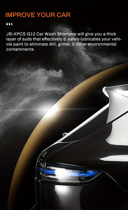 Mega Foam Car Wash Soap - High-Concentrated Foam Wash For Cars - Natural Citrus Scent, Non-Streaking, Safe For All Surfaces, 30% Active Ingredients For Superior Cleaning And Lubrication, Phosphate-Free, Neutral PH Formula