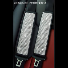 Load image into Gallery viewer, 2pack Car Setting Seat Belt Protector Leather Bag Edge Shoulder Protector Car Interior Full Of Artificial Diamonds Modified Decoration Supplies
