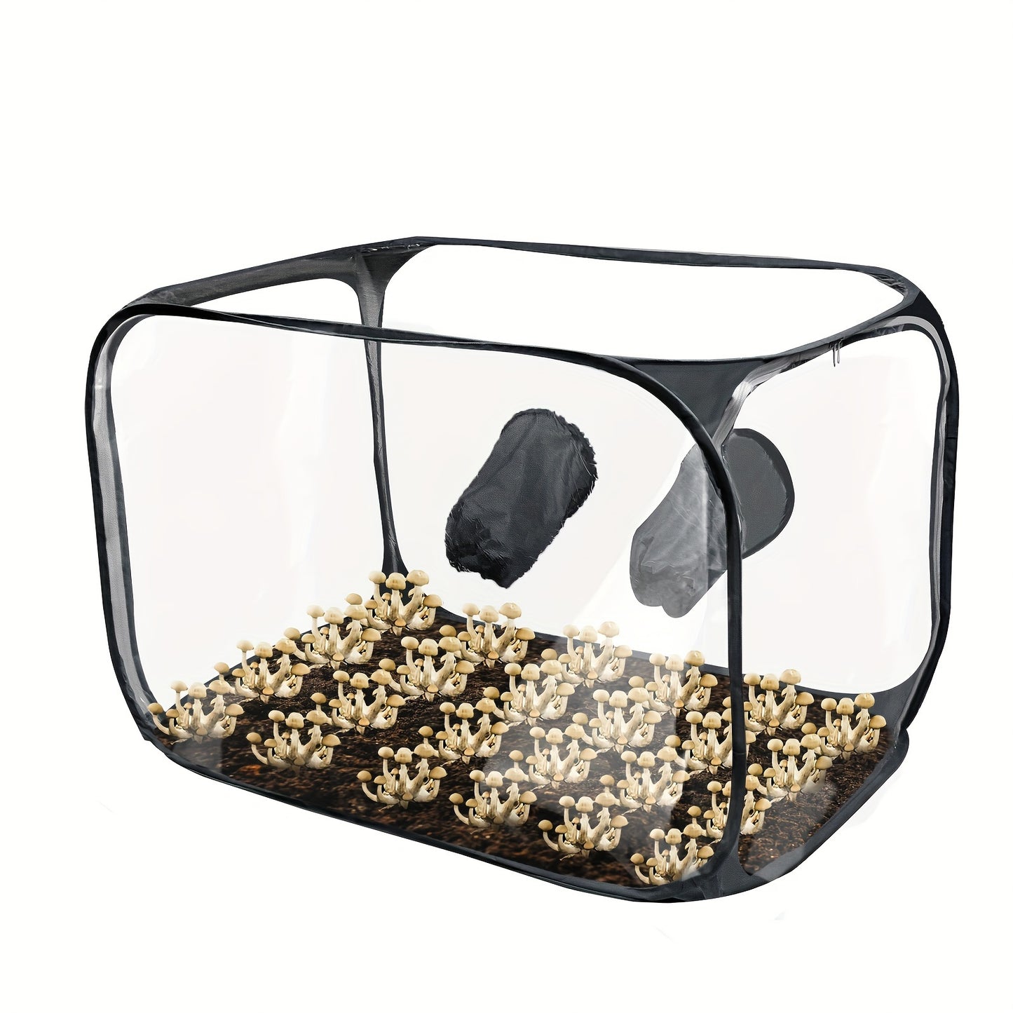1pc PVC Mushroom Growing Still Air Box, Portable Foldable Pop Up Mushroom Grow Tent, Mushroom Growing Container