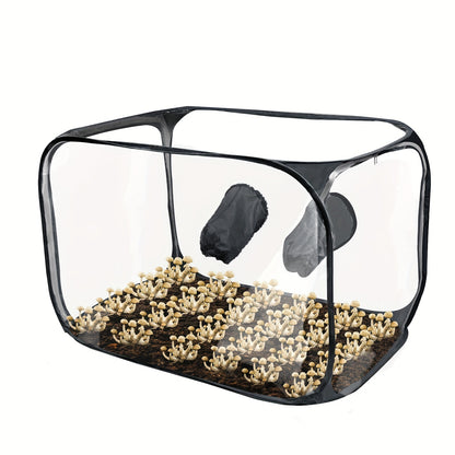 1pc PVC Mushroom Growing Still Air Box, Portable Foldable Pop Up Mushroom Grow Tent, Mushroom Growing Container