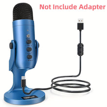 Load image into Gallery viewer, USB Microphone, Condenser Computer PC Mic, Plug&amp;Play Gaming Microphones For PS 4&amp;5.Headphone Output&amp;Volume Control, Mic Gain Control, Mute Button For Vocal, For YouTube Podcast On Mac&amp;WindowsBlack
