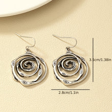 Load image into Gallery viewer, 1pair Vintage Geometric Drop Dangle Earrings - Silver Plated for Women&#39;s Party and Holiday Decor Gifts
