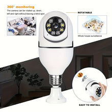 Load image into Gallery viewer, 1pc Smart Light Bulb Security Camera, E27 Base, 360° Panoramic View, Motion Detection, Two-Way Audio, Indoor/Outdoor, Enhanced Home Safety
