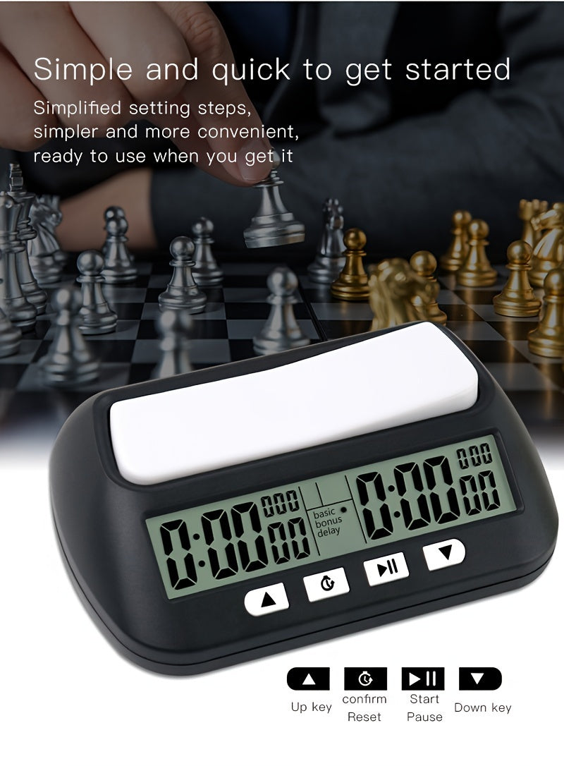 1pc Portable Digital Chess Clock with Count Up/Down Timer and LED Display - Perfect Gift for Chess Enthusiasts (Battery Not Included)