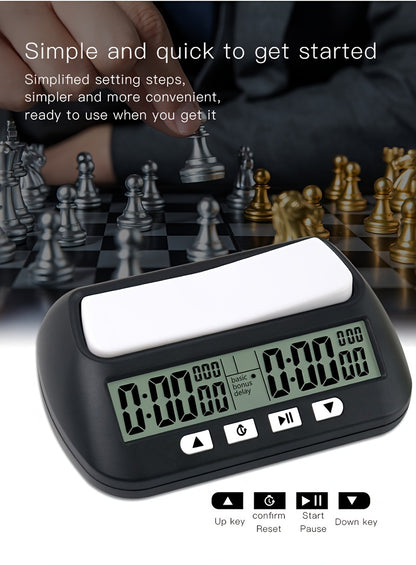 1pc Portable Digital Chess Clock with Count Up/Down Timer and LED Display - Perfect Gift for Chess Enthusiasts (Battery Not Included)