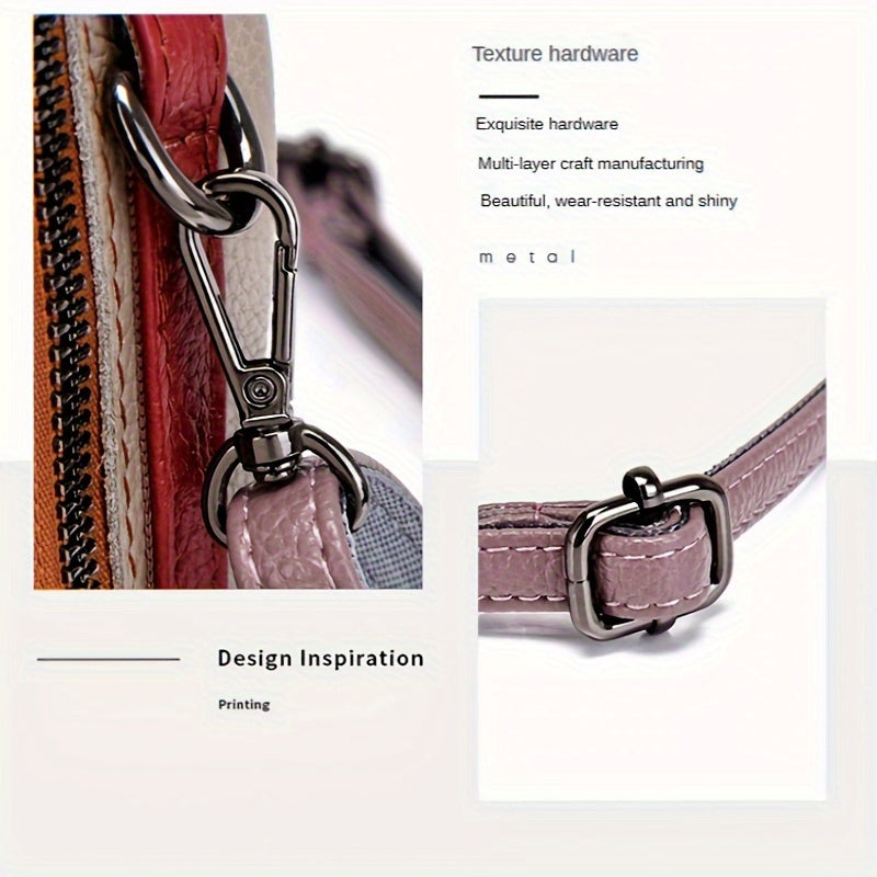 Mini Crossbody Cellphone Bag - High-Quality Genuine Leather, Fashionable Handbag for Women, Stylish Shoulder Bag with Adjustable Strap, Spacious Messenger Sac for Mobile Phones and Essentials - Designer Fashion Accessory
