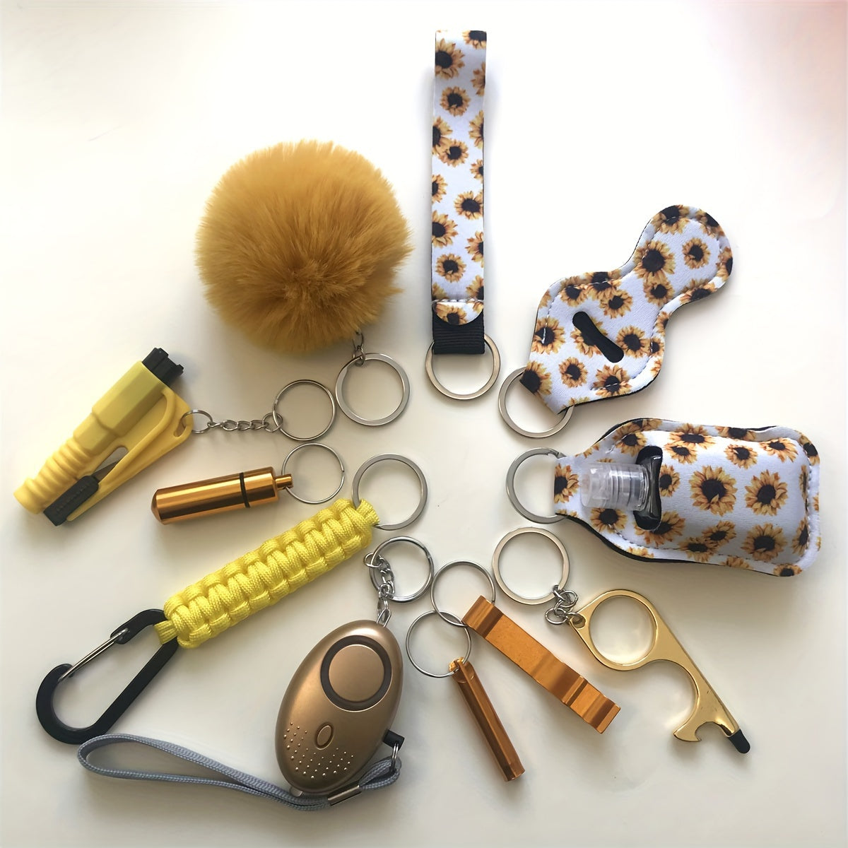 12pcs Safety Keychain Full Set, Self Defense Security Keychain Set With Personal Alarm, Protective Keychain Accessories Gift For Women Valentines Gift