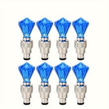 Load image into Gallery viewer, Cubidupi 4/8/16pcs Universal Fit LED Wheel Rim Lights, Plastic Material, Waterproof and Sun-Resistant, for Cars and Motorcycles, Blue and Green Breathing Fire Effect, Tire Valve Decoration
