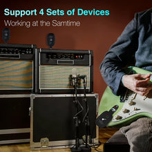 Load image into Gallery viewer, 2-Mode A8 Wireless Guitar System with Built-in Rechargeable Lithium Battery, Audio Wireless Transmitter and Receiver for Acoustic Guitar, Bass, Violin, Keyboard, Electric Instruments - Black
