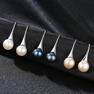 925 Silver Natural Freshwater Pearl Drop Earrings For Women Fine Jewelry