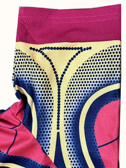 Chic Striped & Floral Print Bodycon Dress - Fashionable Figure-Hugging Style - Flattering Crew Neck & Short Sleeves - Perfect for Spring & Summer Wardrobe - Womens Clothing