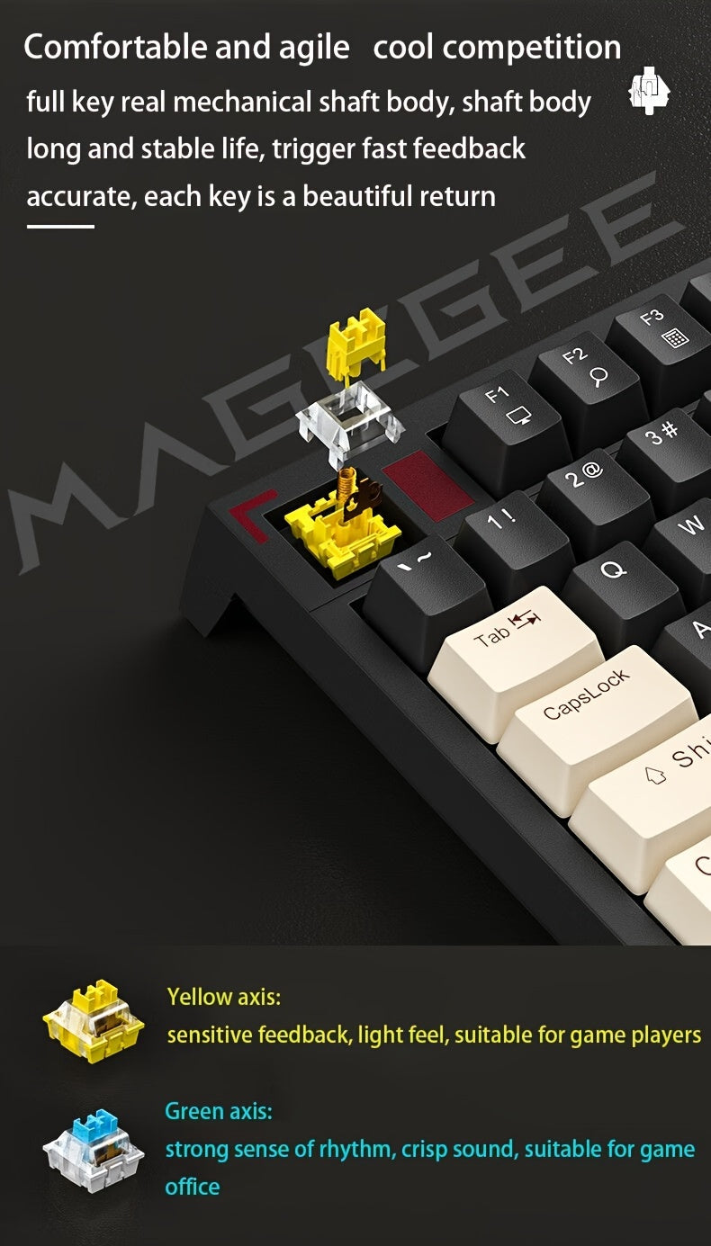 MageGee 75% Mechanical Gaming Keyboard With Blue Switch, LED Backlit Keyboard, 87 Keys Compact TKL Wired Computer Keyboard For Windows Laptop PC Gamer Gift For Birthday/Easter/Boy/Girlfriend