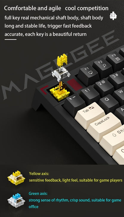MageGee 75% Mechanical Gaming Keyboard With Blue Switch, LED Backlit Keyboard, 87 Keys Compact TKL Wired Computer Keyboard For Windows Laptop PC Gamer Gift For Birthday/Easter/Boy/Girlfriend