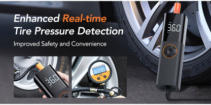 Tire Inflator Portable Air Compressor, 12V DC Auto Air Pump for Car Tires, 150PSI Electric Tire Pump with Digital Pressure Gauge, LED Light for Car Motorcycle Bike Ball, Car Accessories, for DC only.