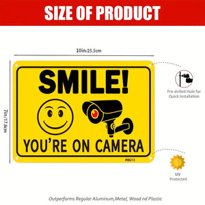 2pc 2-Pack Outdoor Security Camera Signs, UV-Resistant Aluminum, 10x7 Inches, Driveway Alert for Home, Business, and CCTV