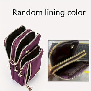 Mini Fashion Cellphone Bag, Trendy Zipper Crossbody Bag, Women's Casual Handbag, Card Holder & Purse