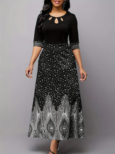 Load image into Gallery viewer, Flawless Floral Print Cut Out Dress - Chic Half Sleeves &amp; Stylish Crew Neck - Perfect for Parties &amp; Banquets - Feminine Elegance - Premium Womens Clothing
