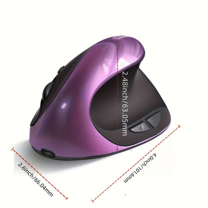 Ergonomic Mouse, Rechargeable Vertical Wireless Mouse Small Right Handed Computer Wireless Mouse for Laptop, Desktop, PC Purple