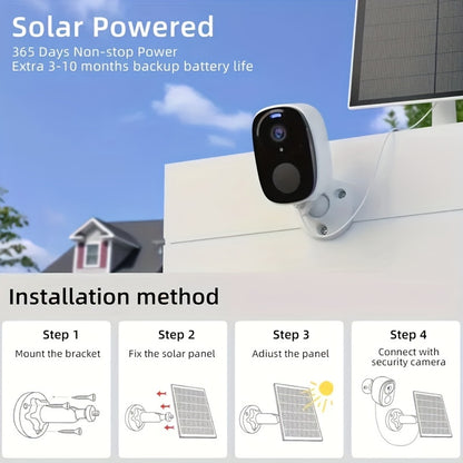 Security Camera Wireless Outdoor, 3MP Night Vision with Spotlight, Wire-Free Battery Solar Powered, Human Detection, with Solar Panel, PIR Human Detection, 2-Way Talk, IP65 Waterproof, SD Card/Cloud Storage, Security Cameras