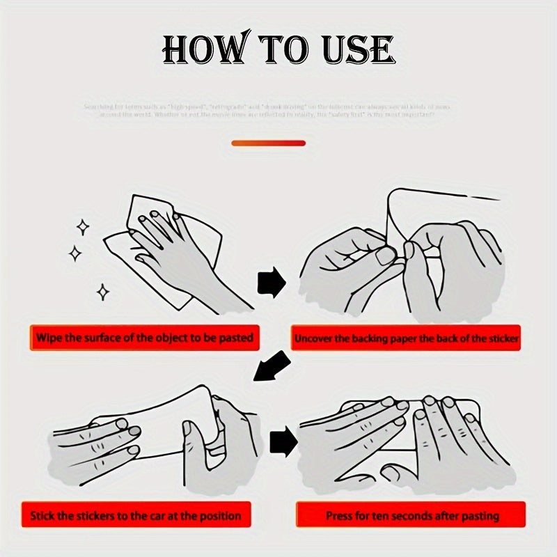 5pcs/set Car Reflective Sticker Warning Rear Safety Cover Anti-Collision Protection Sticker Rear Collision Prevention Warning Sticker Car Accessories