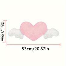 Load image into Gallery viewer, [2pcs Comfortable Heart-Shaped Pillows] 2pcs Plush Heart-Shaped Car Headrest Pillows with Angel Wings - Comfortable Neck Support Cushions for Car Seats - Fashionable Fabric Interior Car Accessories for Women
