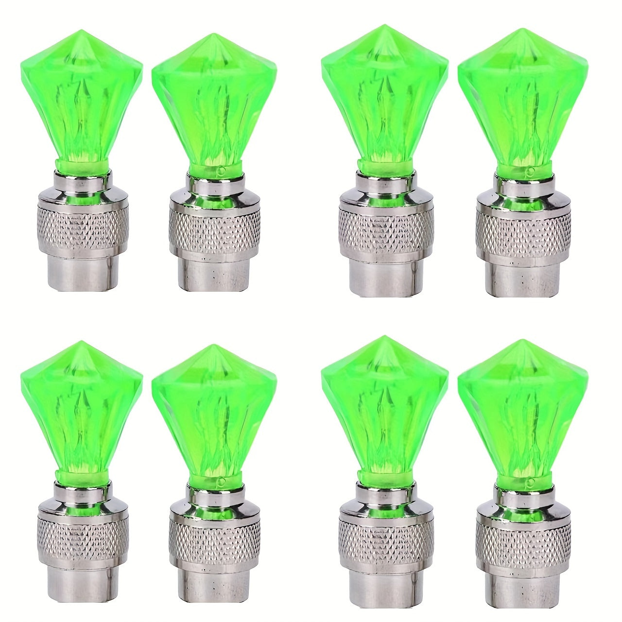 Cubidupi 4/8/16pcs Universal Fit LED Wheel Rim Lights, Plastic Material, Waterproof and Sun-Resistant, for Cars and Motorcycles, Blue and Green Breathing Fire Effect, Tire Valve Decoration