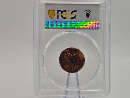 1790 1st New York Penny Coin DUIT VOC DUTCH Coin