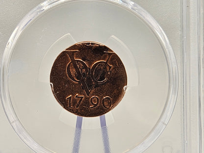 1790 1st New York Penny Coin DUIT VOC DUTCH Coin