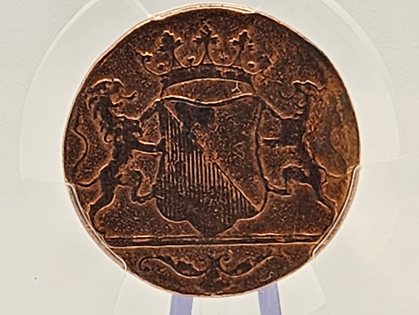 1790 1st New York Penny Coin DUIT VOC DUTCH Coin