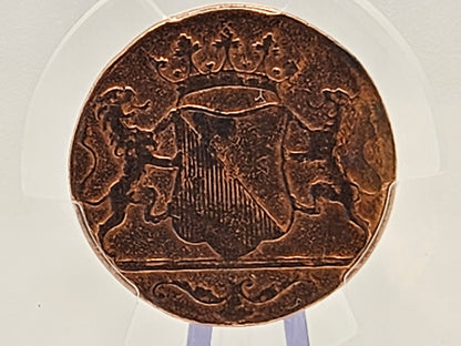 1790 1st New York Penny Coin DUIT VOC DUTCH Coin