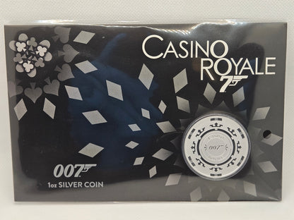 007 Casino Royale Poker Chip 1oz Silver .999 Fine Silver Brilliant Silver Coin Limited Edition Limited Mintage