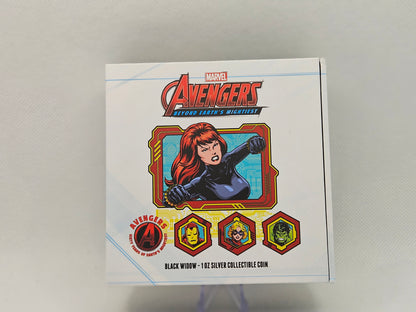 1oz Silver .999 Fine Silver Brilliant Black Widow Marvel Comics Silver Coin in Bar Limited Edition