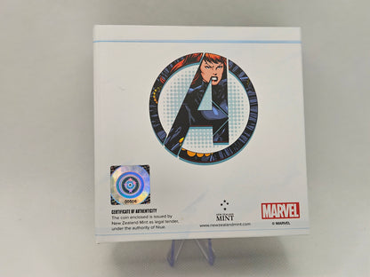 1oz Silver .999 Fine Silver Brilliant Black Widow Marvel Comics Silver Coin in Bar Limited Edition