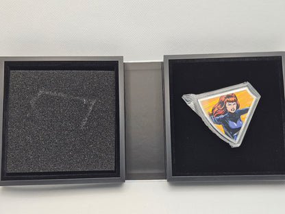 1oz Silver .999 Fine Silver Brilliant Black Widow Marvel Comics Silver Coin in Bar Limited Edition