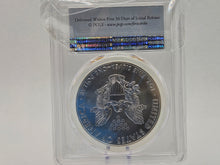 Load image into Gallery viewer, 1oz Silver .999 Fine Silver Brilliant PCGS MS69 Silver Coin in Assay 30th Anniversary Edition
