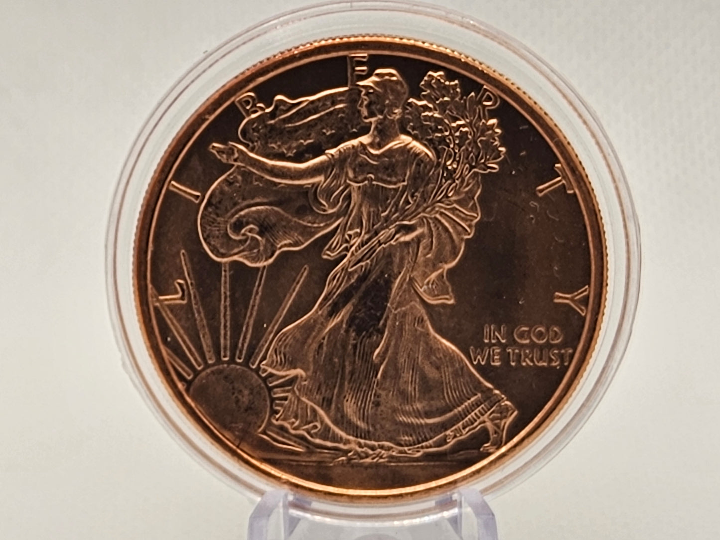 1oz Copper Fine Copper Brilliant Walking Liberty Copper Round