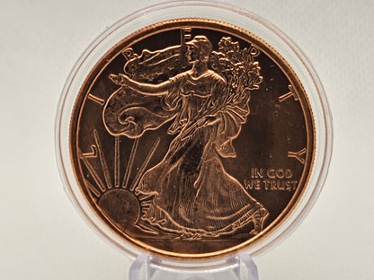 1oz Copper Fine Copper Brilliant Walking Liberty Copper Round