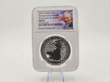 Load image into Gallery viewer, 2023 1oz Silver .999 Fine Silver Brilliant MS 69 Great Britain Britannia Early Release King Charles III
