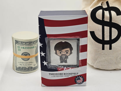 2oz Proof Silver Chibi Theodore Roosevelt in Collectors Box Silver Coin