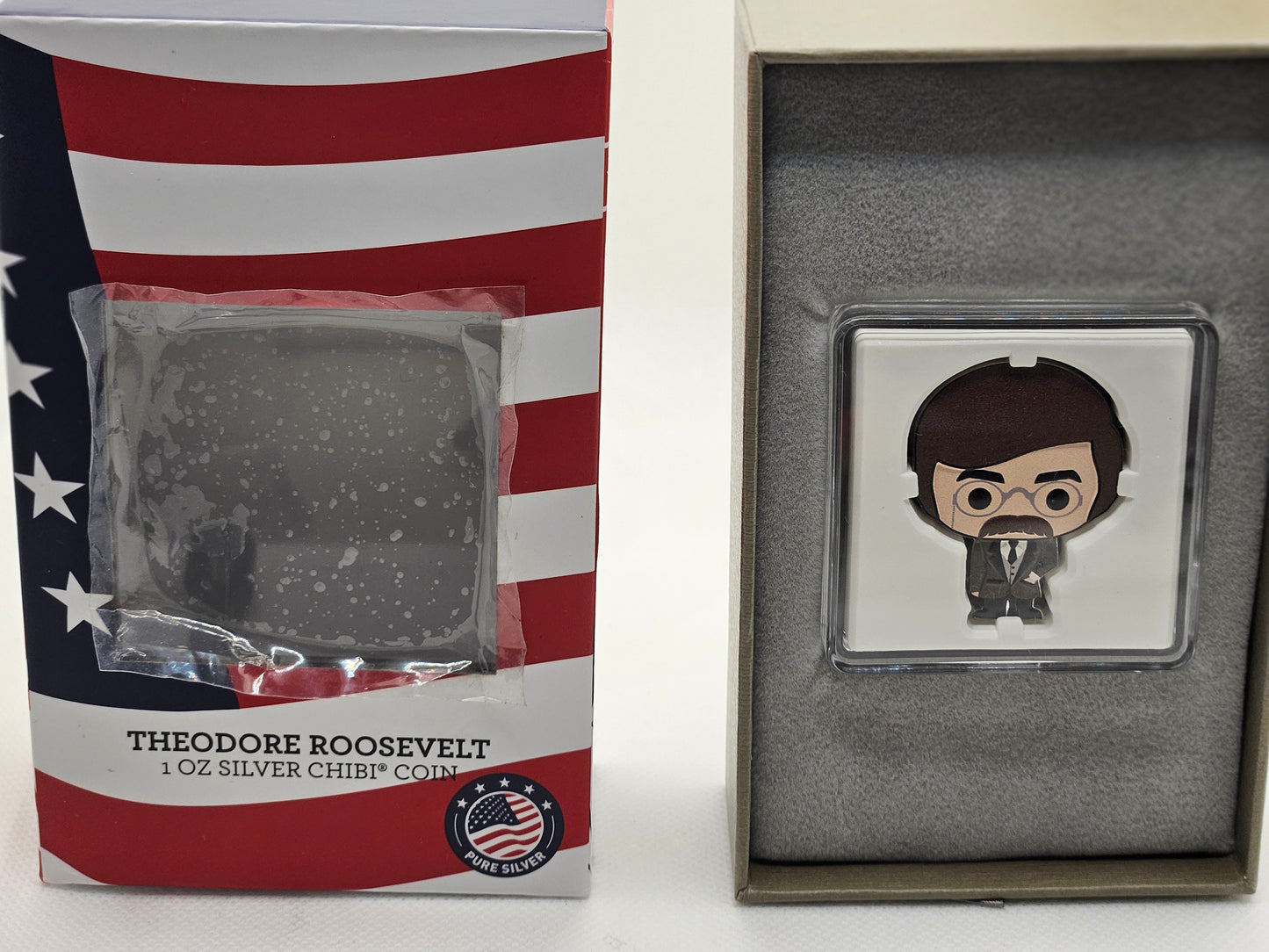 2oz Proof Silver Chibi Theodore Roosevelt in Collectors Box Silver Coin