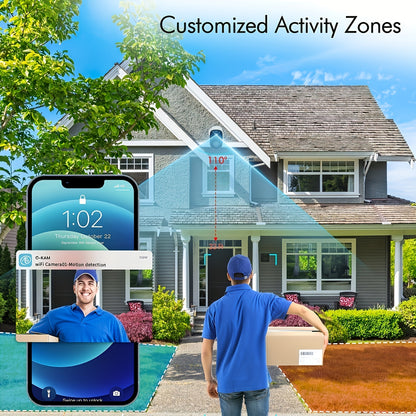 2K 3MP Wireless Outdoor Security Camera with Spotlight, Siren Alarm, 2-Way Audio, Color Night Vision, AI & PIR Motion Detection, and AI Detection for Home Security