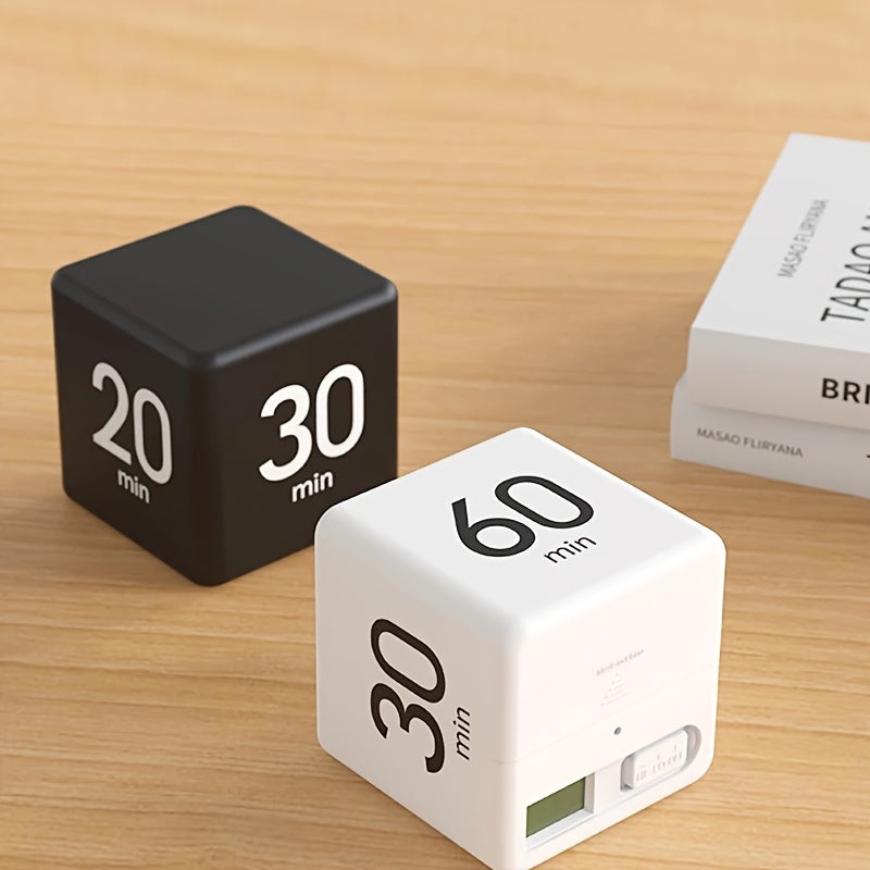 1pc, Lightweight LCD Cube Timer, Countdown Reminder Mini Kitchen Alarm Clock for Shower/Study/Cooking, Time Management, Sports, Practical Kitchen Timer