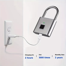 Load image into Gallery viewer, 1pc Mini Smart Fingerprint Padlock, Security Door Lock, Antitheft Keyless USB Rechargeable Lock For Suitcase Luggage
