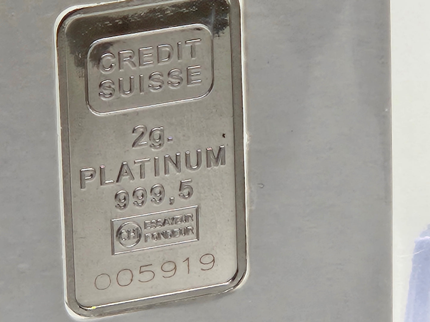 Valcambi Suisse 4g Grams Total .9995 Fine Platinum 2X Bars NEW With Assay Card