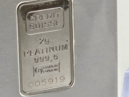 Valcambi Suisse 4g Grams Total .9995 Fine Platinum 2X Bars NEW With Assay Card