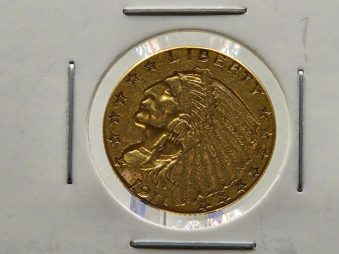 1911 $2.5 Dollar Indian Head Quarter Eagle Gold Bullion Coin