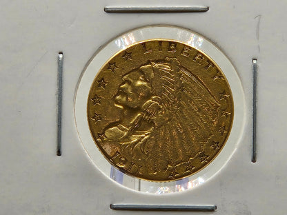 1911 $2.5 Dollar Indian Head Quarter Eagle Gold Bullion Coin