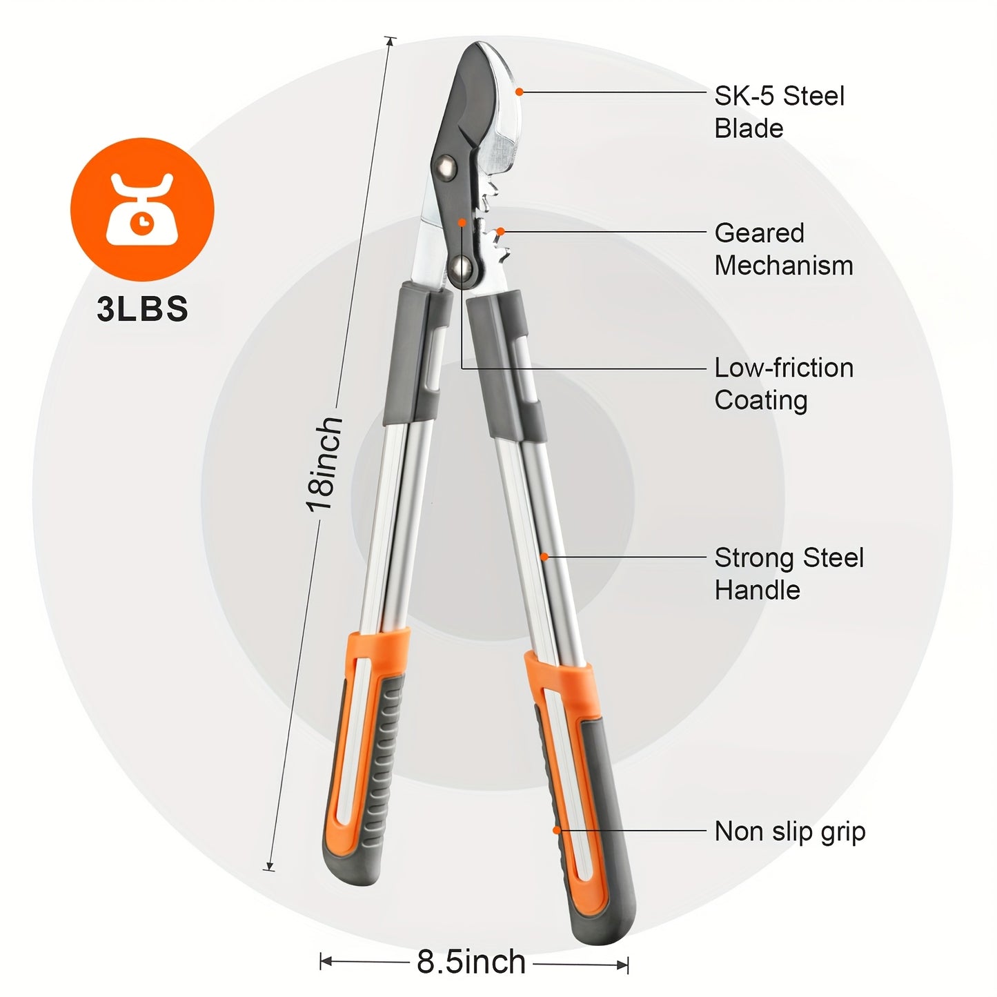 [Heavy-duty] 18/38 Inch Extendable Tree Pruning Shears | Heavy-duty Non Stick Sharp Edged Steel Blades | Branch Cutters With A Diameter Of Up To 2 Inches | Manual Hedge Shears For Shaping And Trimming Shrubs, Garden Tools